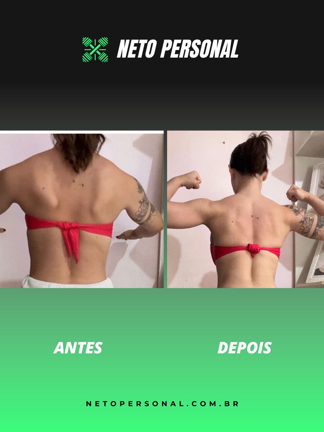 Resultado aluno - Antes e Depois Personal Trainer Blumenau